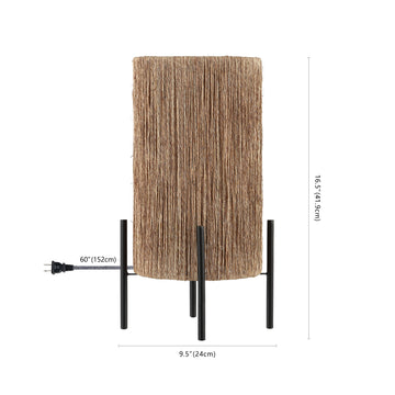 Kai 16.5" Coastal Minimalist Rattan LED Table Lamp - JONATHAN Y